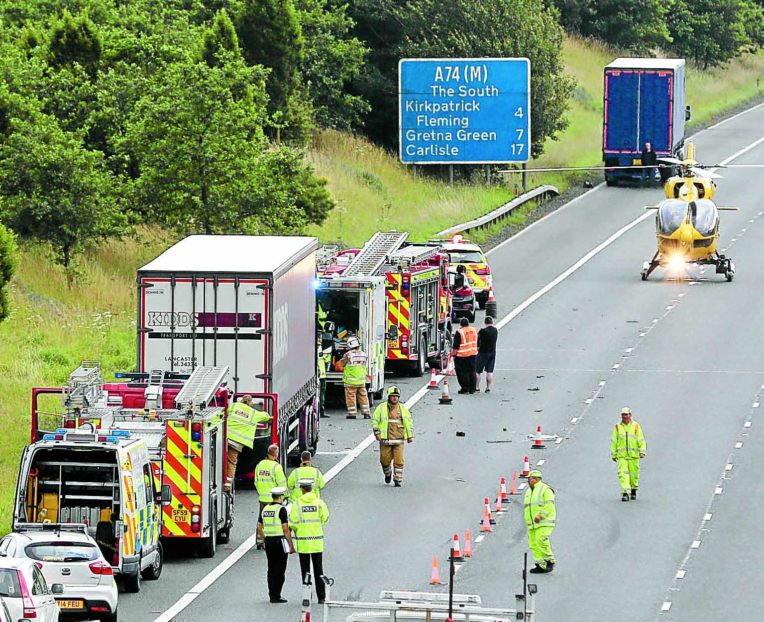 Man, 50, dies after M74 smash