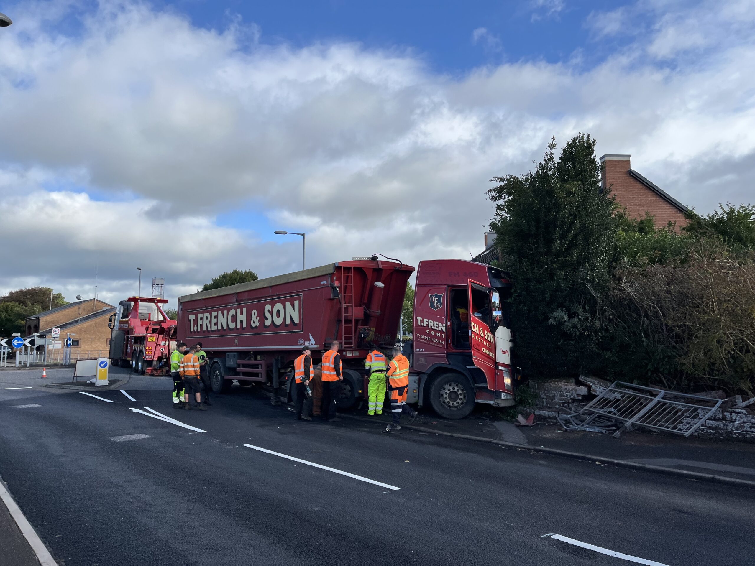 Lorry crashes into garden wall near Lockerbie schools