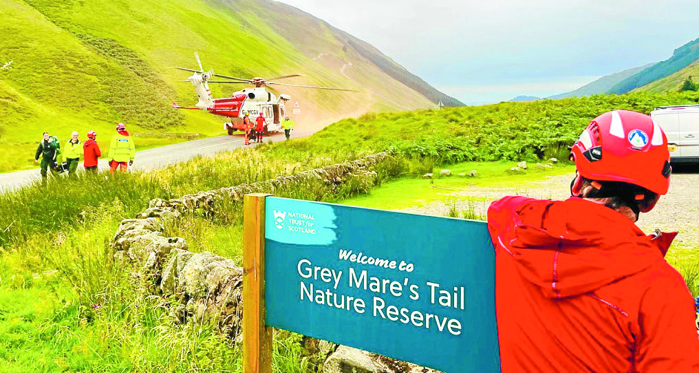Young walker airlifted off popular route