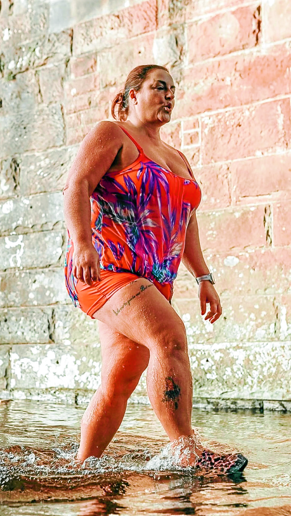 Suzy in training for Arctic swim