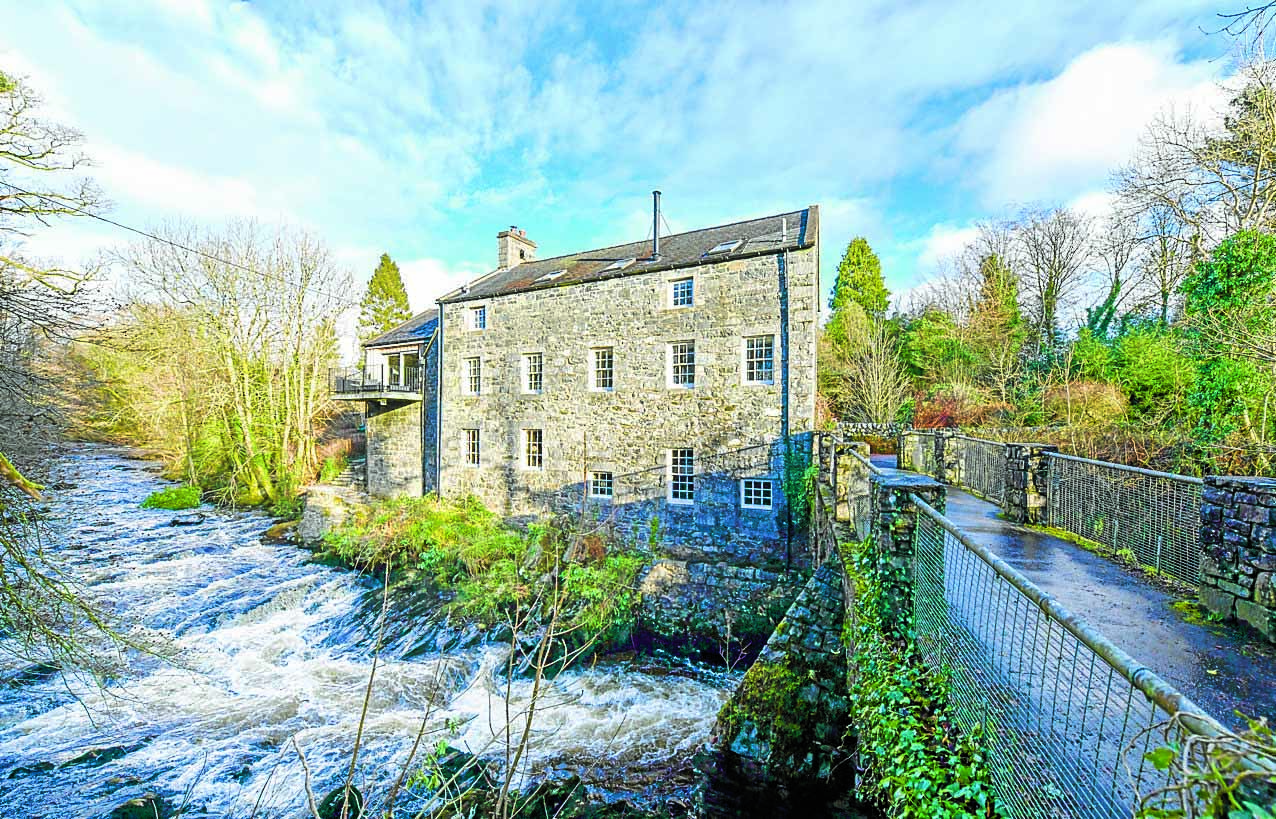 Original water wheel kept as design feature
