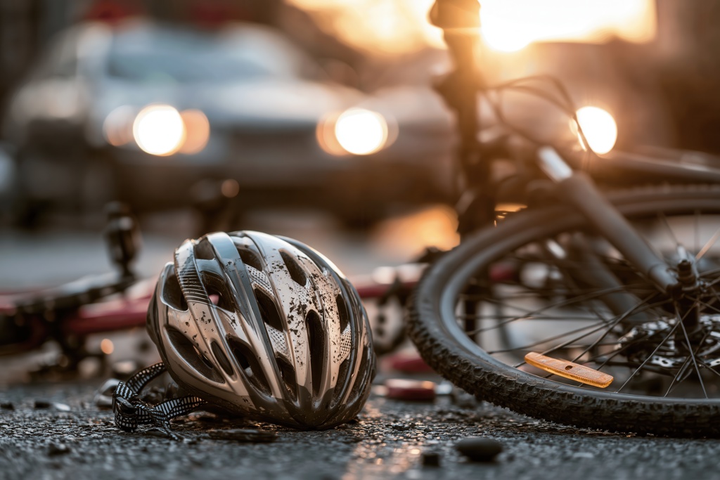 Cyclist knocked down and had ankle run over