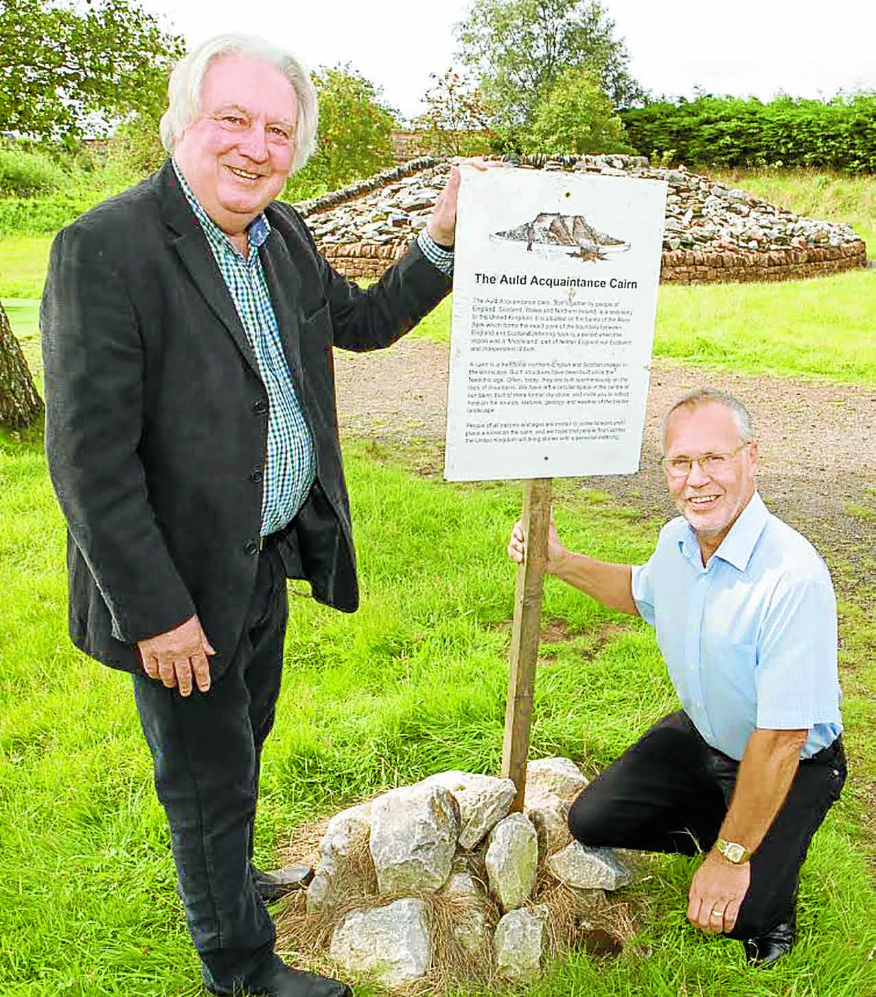 It's Auld Lang Sign . . . at border cairn
