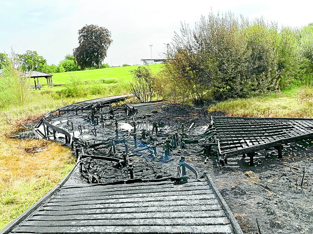 Young trio charged with setting fire to bridge