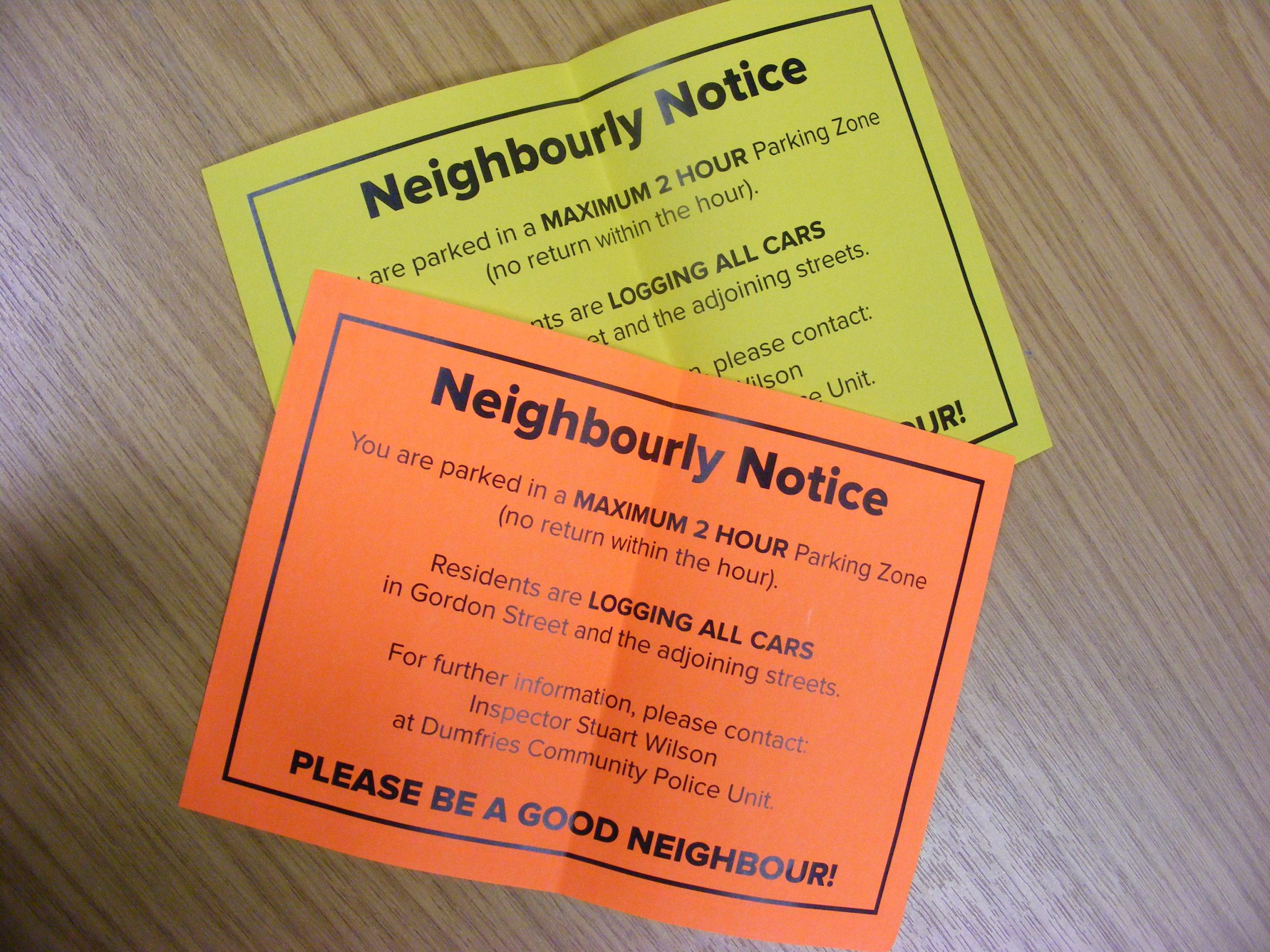 Police question problem parker flyers