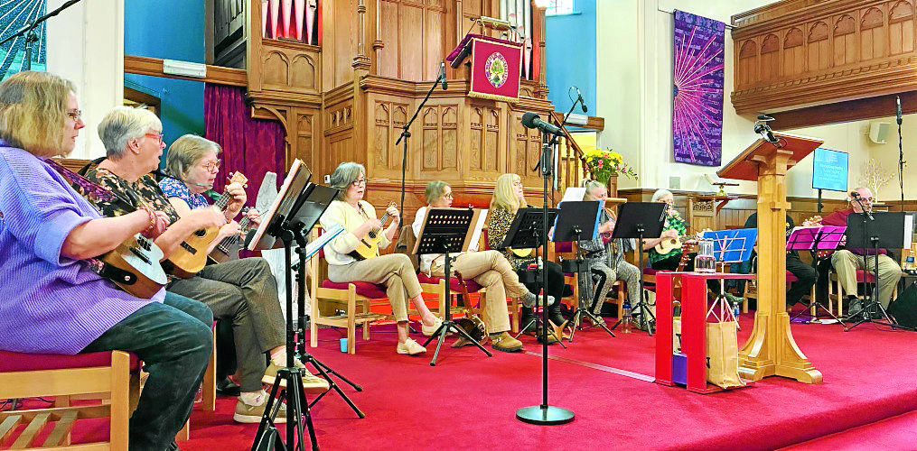 Ukulele band leads church service