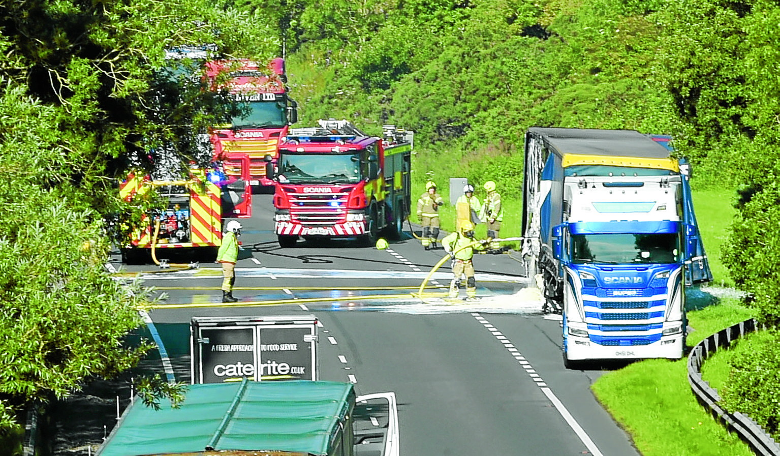 Lorry fire leaves A75 closed for hours