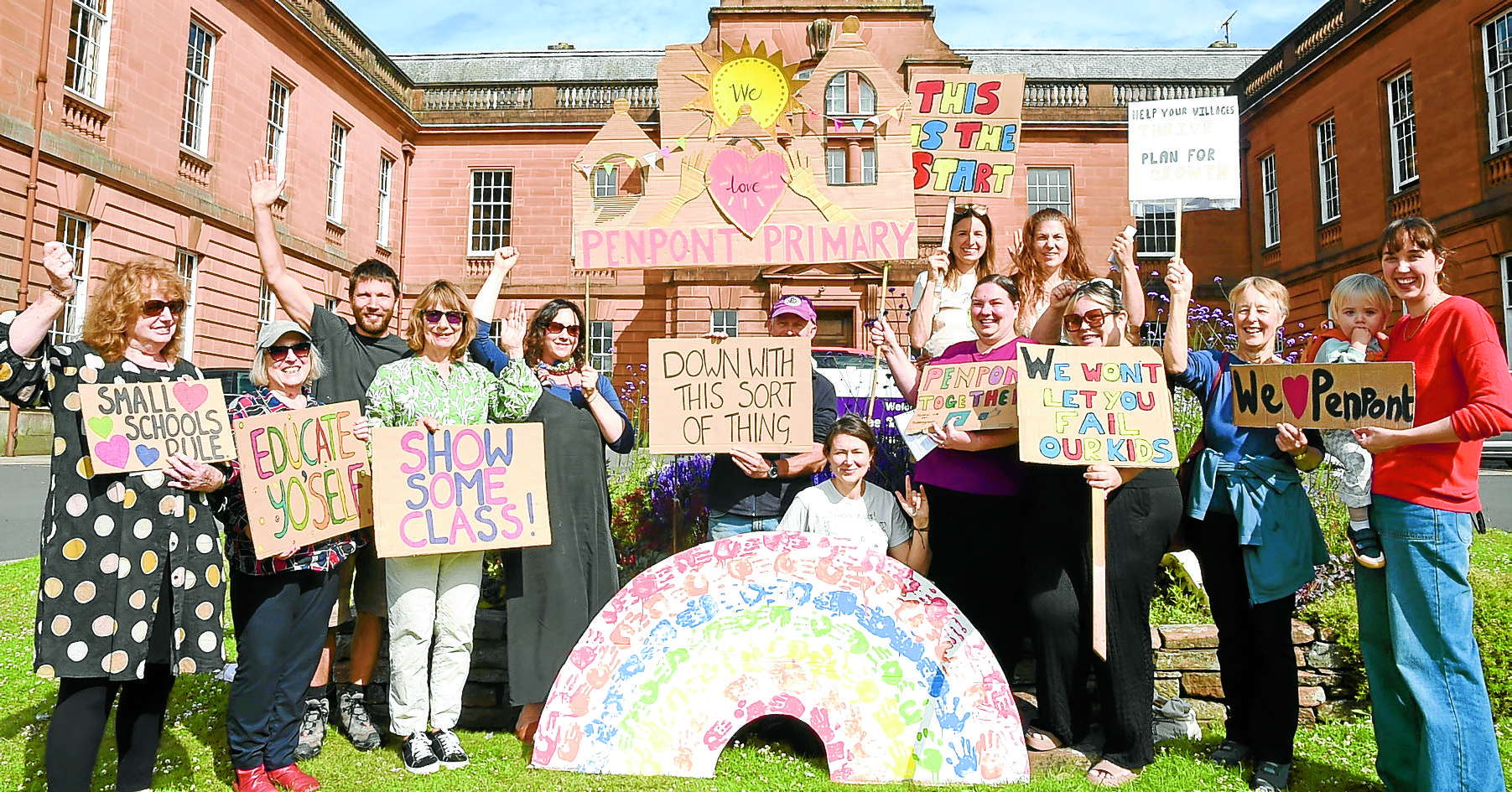 Primary campaigners hold protest and win Dame’s support