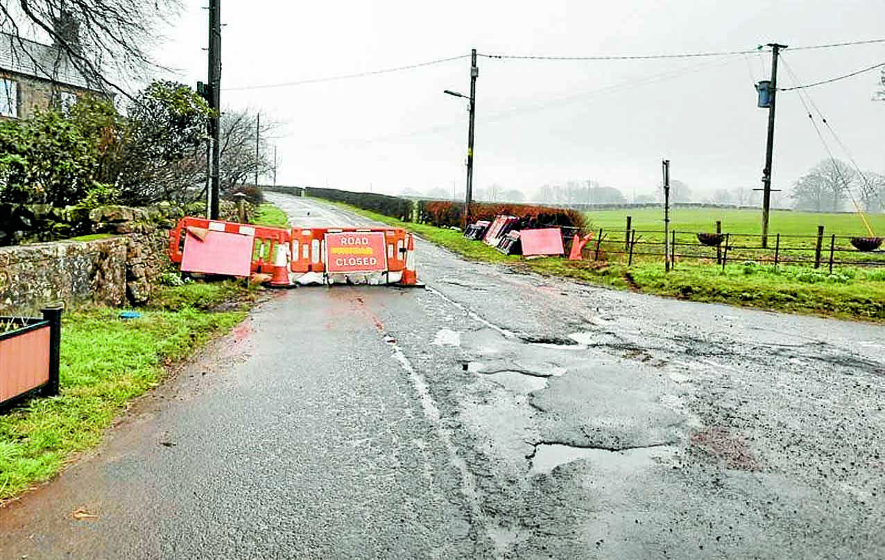 Rural road repair cost £1.4m