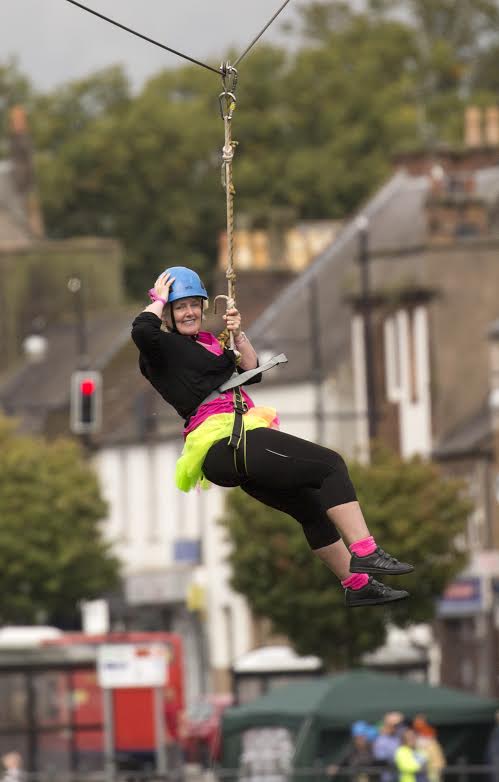 Daredevils zip over Nith for cancer